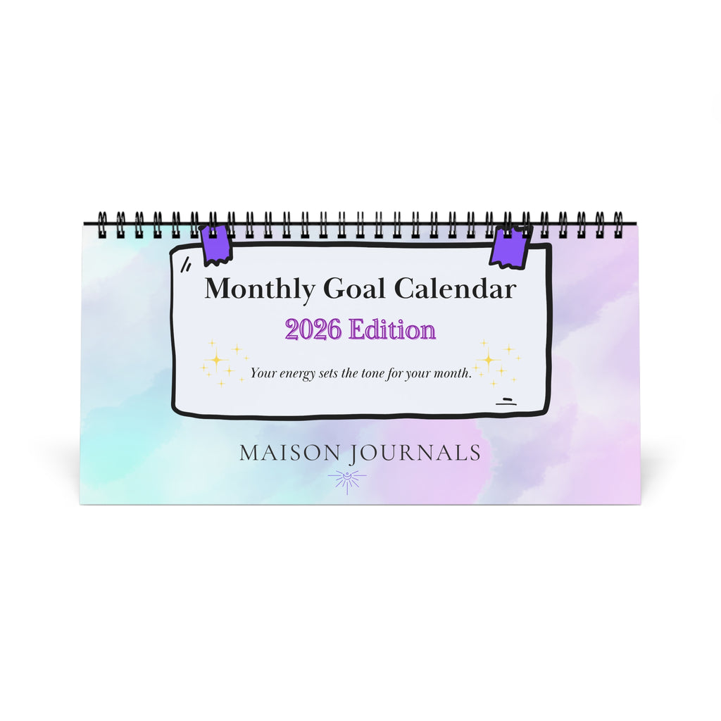 Monthly Goal Desktop Calendar 2026 — Pastel Goal Planner for Intentional Living