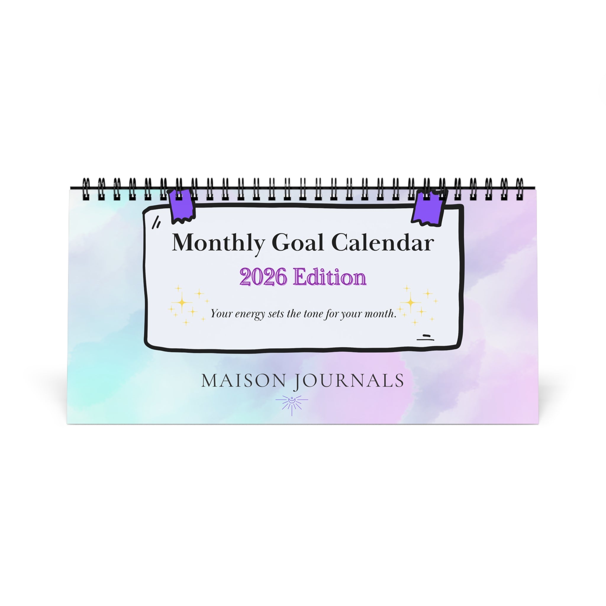 Monthly Goal Desktop Calendar 2026 — Pastel Goal Planner for Intentional Living
